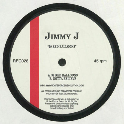 Jimmy J – 99 Red Balloons / Gotta Believe (12", Remix Records, 2021) Back Cover