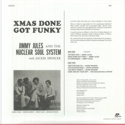 Jimmy Jules The Nuclear Soul System Jackie Spencer – Xmas Done Got Funky (LP, Numero Group, 2025) Back Cover