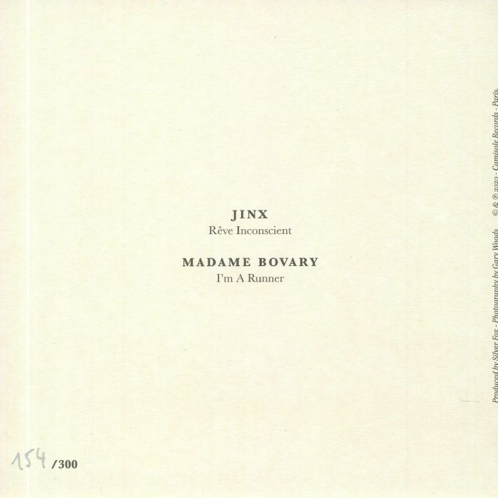 Jinx Madame Bovary – Rêve Inconscient / I'm A Runner (7", Camisole Records, 2020) Back Cover