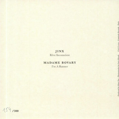 Jinx Madame Bovary – Rêve Inconscient / I'm A Runner (7", Camisole Records, 2020) Back Cover