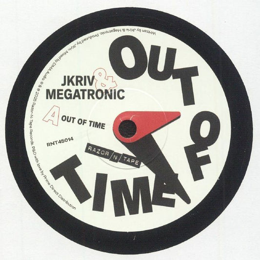 JKriv & Megatronic – Out of Time (7", Razor-N-Tape, 2025) front cover