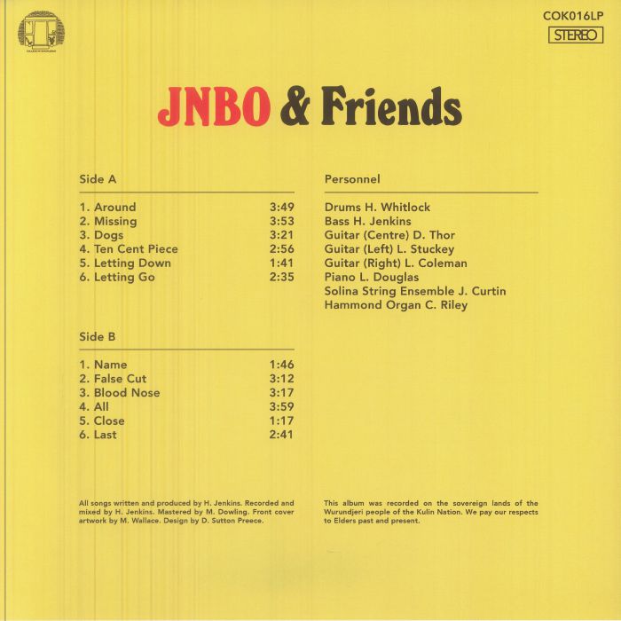 Jnbo – & Friends (LP, College Of Knowledge Records, 2026) Back Cover
