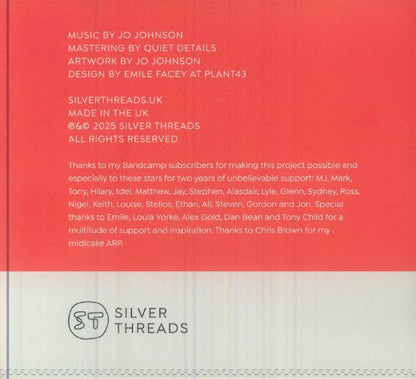 Jo Johnson – Alterations Volume One (2xCD, Silver Threads, 2025) Back Cover