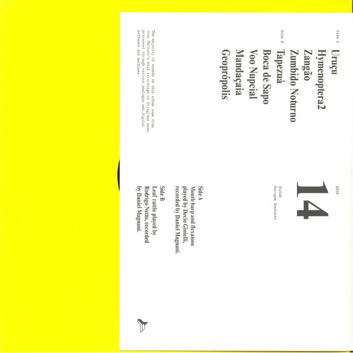 João Machado – Meliponica (LP, Baroque Sunburst, 2026) Back Cover