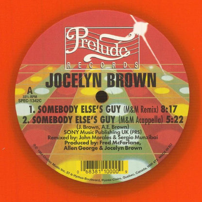 Jocelyn Brown – Somebody Else's Guy (12", Orange, Prelude Records, 2026) Front Cover