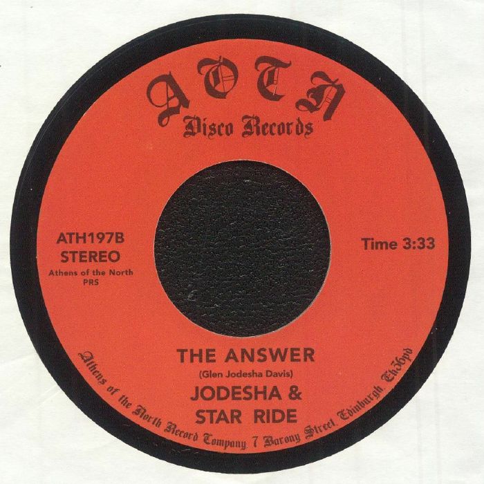 Jodesha And Star Ride – Star Ride / The Answer (7", Athens Of The North, 2025) back cover