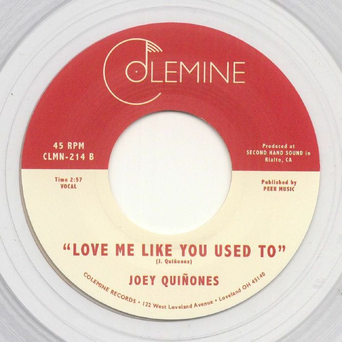 Joey Quiñones – There Must Be Something (7", Clear, Colemine Records, 2022) Back Cover