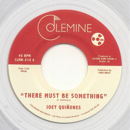 Joey Quiñones – There Must Be Something (7", Clear, Colemine Records, 2022) Front Cover