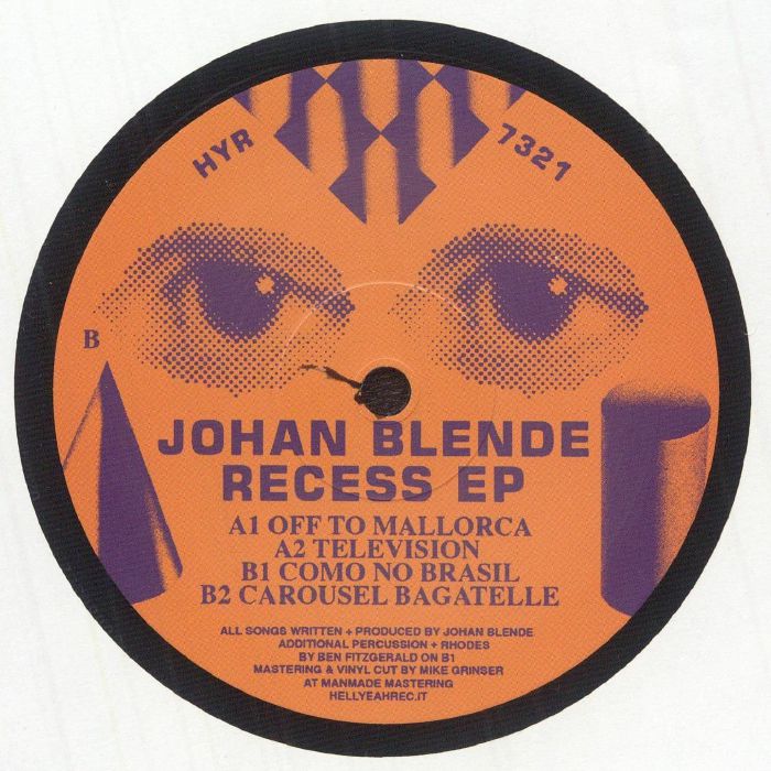Johan Blende – Recess Ep (12", Hell Yeah Recordings, 2025) Back Cover