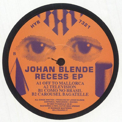 Johan Blende – Recess Ep (12", Hell Yeah Recordings, 2025) Back Cover