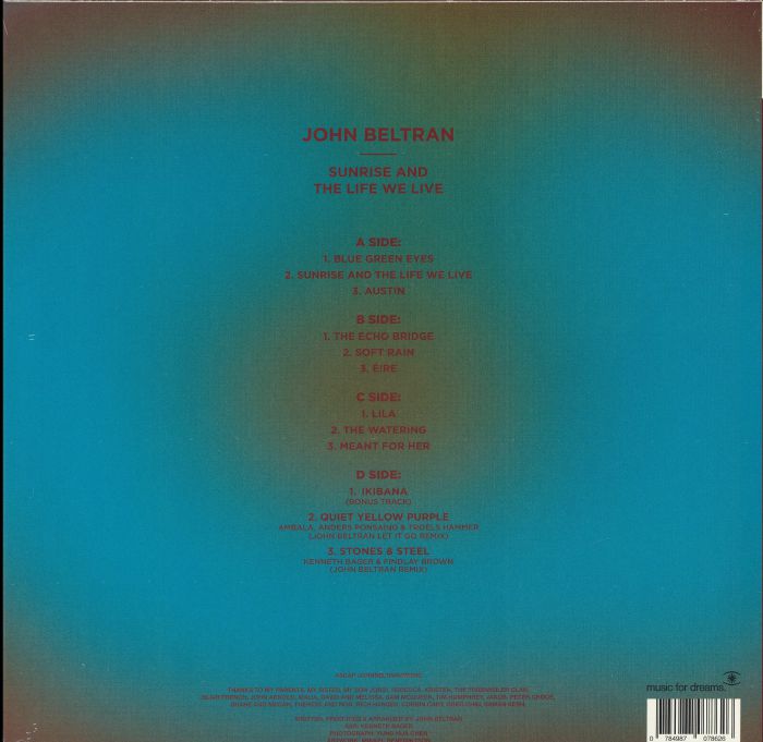 John Beltran – Sunrise And The Life We Live (2xLP, Music For Dreams, 2026) Back Cover