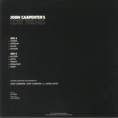 John Carpenter – Lost Themes (LP, Black-In-Clear, Sacred Bones Records, 2022) Back Cover