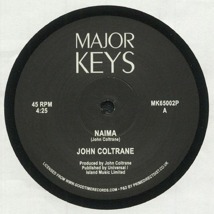 John Coltrane – Naima (12", Major Keys, 2021) Front Cover