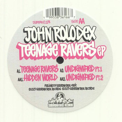 John Rolodex – Teenage Ravers EP (12", White, Suburban Base Records, 2025) Front Cover