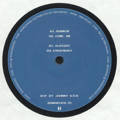 Johnny Kick – Come On (12", Rawax, 2024) Back Cover