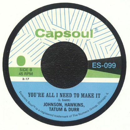 Johnson, Hawkins, Tatum & Durr – You Can't Blame Me (7", Numero Group, 2025) Back Cover