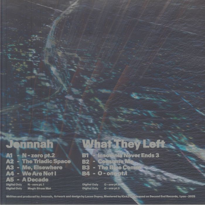 Jonnnah – What They Left (LP, Second End Records, 2026) Back Cover