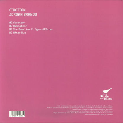 Jordan Brando – Fixation (12", poster, Life & Death, 2026) Back Cover