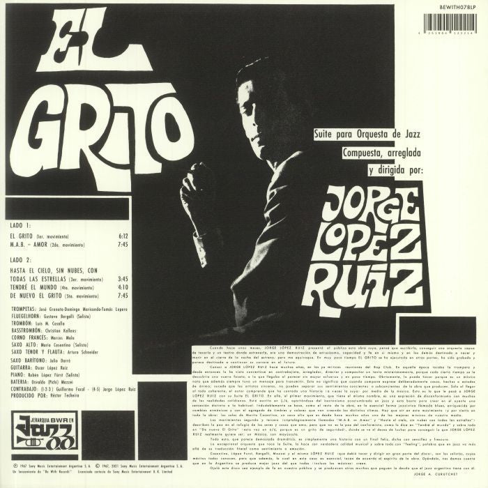 Jorge López Ruiz – El Grito Suite Para Orquesta De Jazz (LP, Sunset, Be With Records, 2021) Back Cover