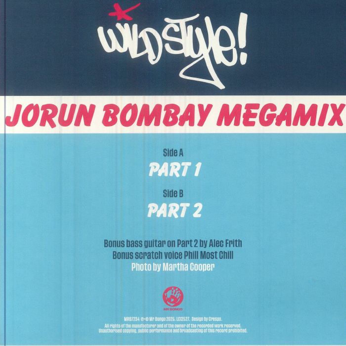 Jorun Bombay – Wildstyle! Megamix (7", Mr Bongo, 2025) Back Cover