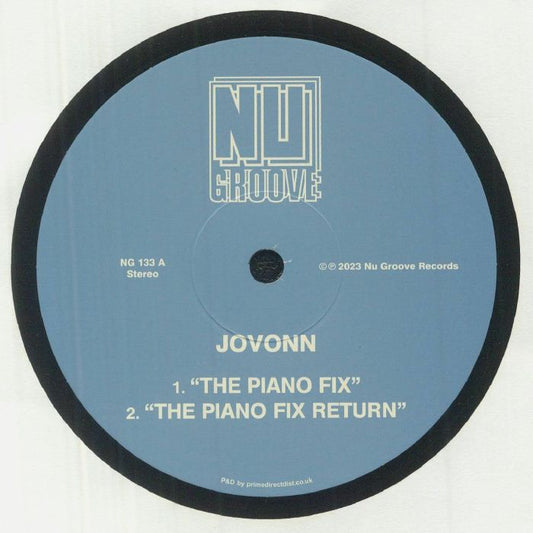 Jovonn – The Piano Fix (12", Nu Groove Records, 2023) Front Cover