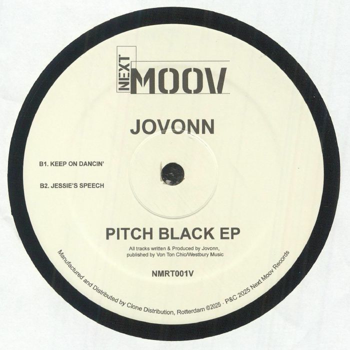 JoVonn – Pitch Black EP (12", Next Moov Records, 2025) Back Cover