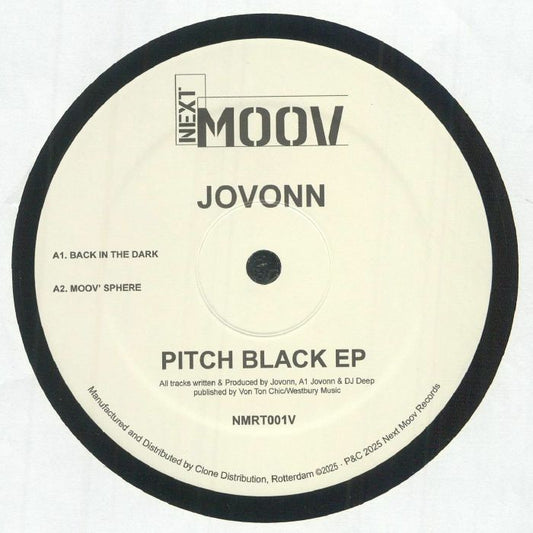 JoVonn – Pitch Black EP (12", Next Moov Records, 2025) Front Cover