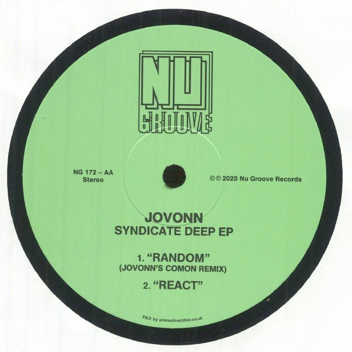 Jovonn – Syndicate Deep EP (12", Nu Groove Records, 2025) back cover