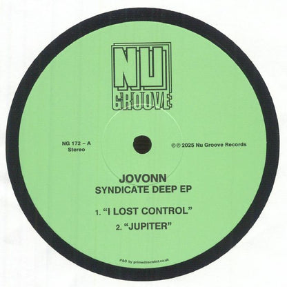 Jovonn – Syndicate Deep EP (12", Nu Groove Records, 2025) front cover