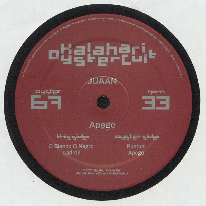 Juaan – Apego (12", Kalahari Oyster Cult, 2025) Front Cover