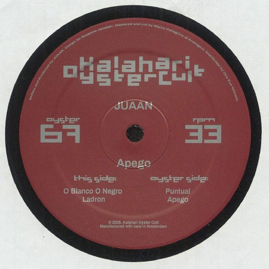 Juaan – Apego (12", Kalahari Oyster Cult, 2025) Front Cover