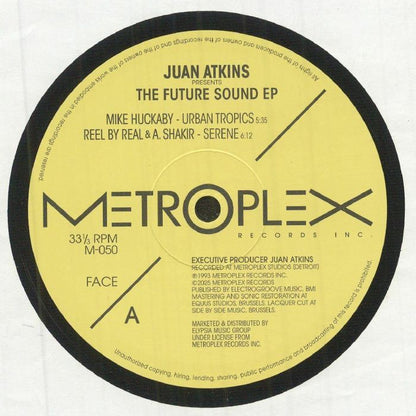 Juan Atkins Presents Various – The Future Sound EP (12", Metroplex, 2025) front cover
