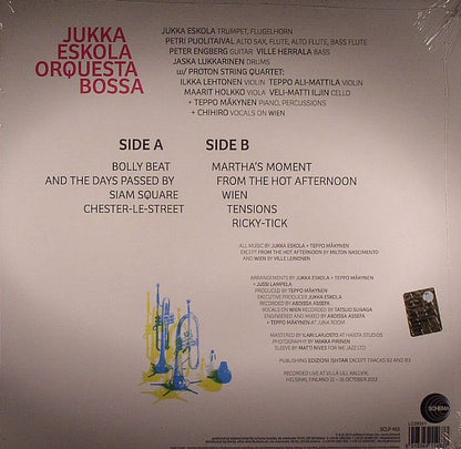 Jukka Eskola Orquesta Bossa – Jukka Eskola Orquesta Bossa (LP+CD, Schema, 2013) Back Cover