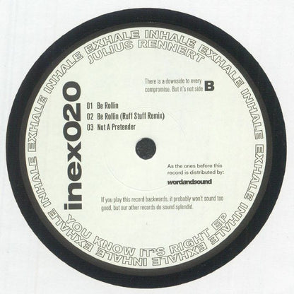 Julius Rennert – You Know It's Right EP (12", Inhale Exhale Records, 2026) Back Cover