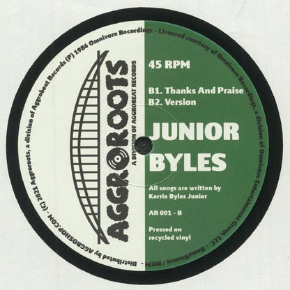 Junior Byles – Press Along / Thanks And Praise (12", Aggroroots, 2021) Back Cover
