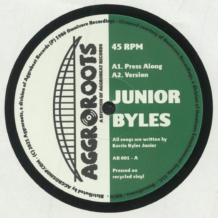 Junior Byles – Press Along / Thanks And Praise (12", Aggroroots, 2021) Front Cover