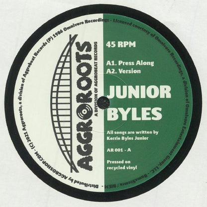 Junior Byles – Press Along / Thanks And Praise (12", Aggroroots, 2021) Front Cover