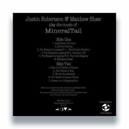 Justin Robertson / Matthew Shaw – Play The Music Of MineralTail (LP, Solitary Cyclist, 2026) Back Cover