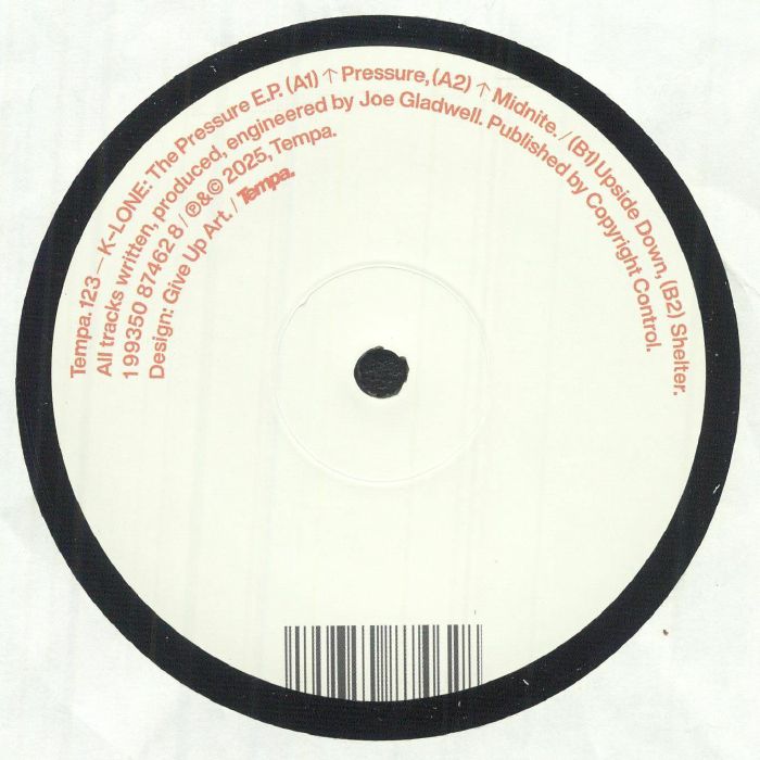 K-Lone – Pressure EP (12", Tempa, 2025) Back Cover
