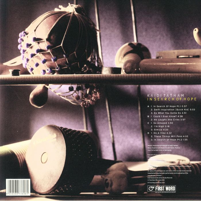Kaidi Tatham – In Search Of Hope (2x12", Gatefold, First Word Records, 2020) Back Cover