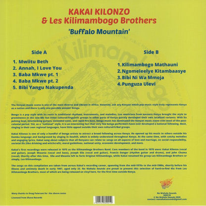 Kakai Kilonzo & Les Kilimambogo Brothers – Buffalo Mountain (LP, No Wahala Sounds, 2020) Back Cover