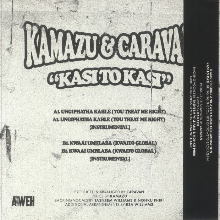 Kamazu , Caravan – Kasi To Kasi (12", M.A.D Records, 2025) back cover