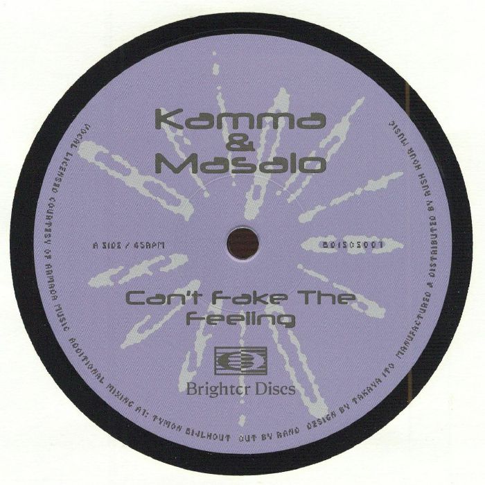 Kamma & Masalo – Can't Fake The Feeling (12", Brighter Discs, 2026) Front Cover