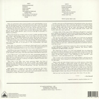 Kath Bloom , Loren Connors – Sand In My Shoe (LP, Chapter Music, 2019) Back Cover