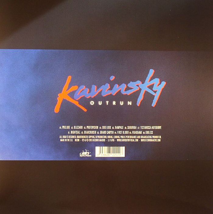 Kavinsky – Outrun (LP, Record Makers, 2022) Back Cover