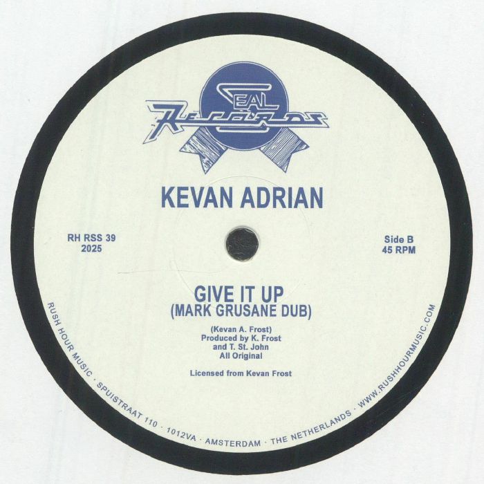 Kevan Adrian – Give It Up (12", Rush Hour, 2026) Back Cover