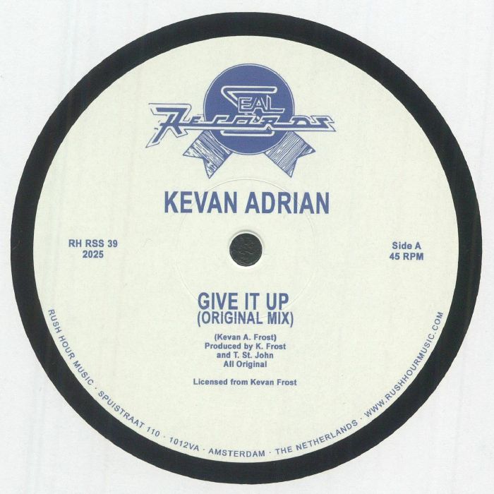 Kevan Adrian – Give It Up (12", Rush Hour, 2026) Front Cover