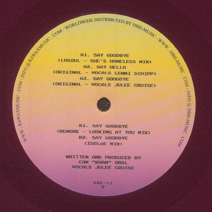 Khan feat Julee Cruise – Say Goodbye (12", Purple, Rawax, 2026) Back Cover