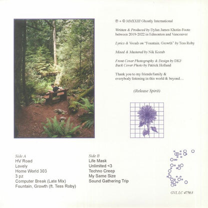 Khotin – Release Spirit (LP, Ghostly International, 2023) Back Cover