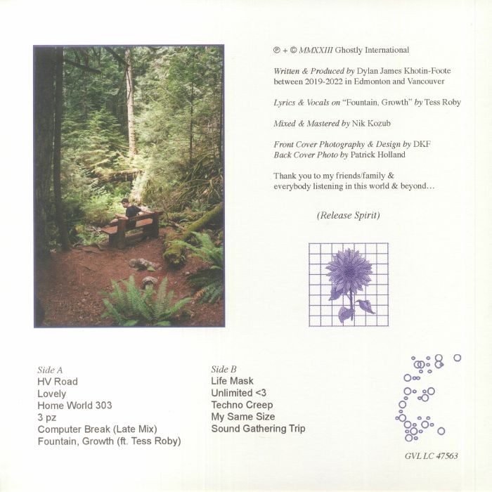 Khotin – Release Spirit (LP, Pink Cloud, Ghostly International, 2023) Back Cover